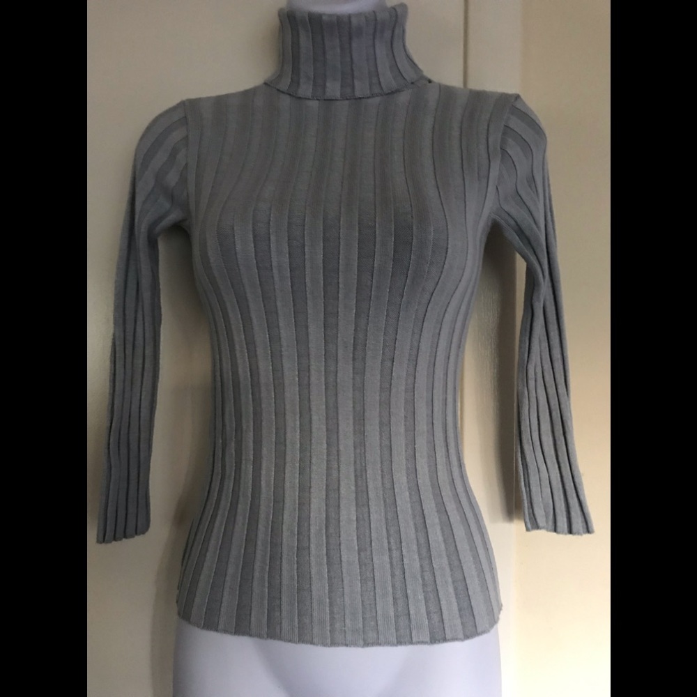 KNITS LANDING ,size L,women’s turtleneck knitwear long sleeves Blue grey silver